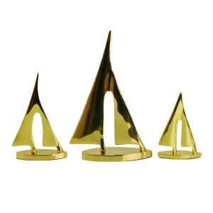 3lü Set Metal Yelkenli 18x27cm