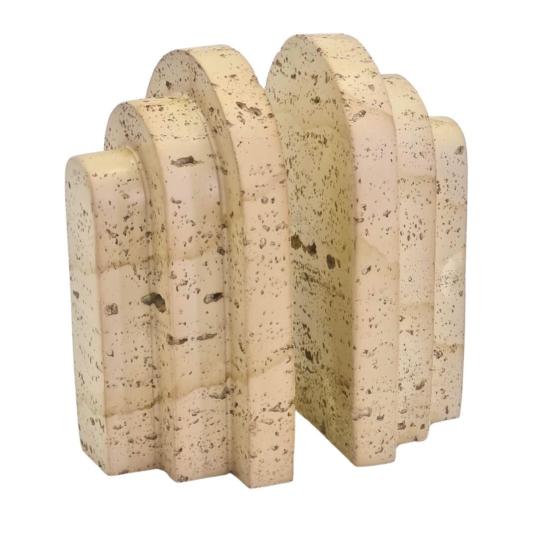 2li Set Mermer Kitap Tutucu 16x18cm