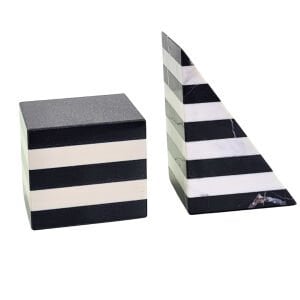 2li Set Mermer Kitap Tutucu 15x20cm