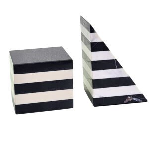 2li Set Mermer Kitap Tutucu 15x20cm