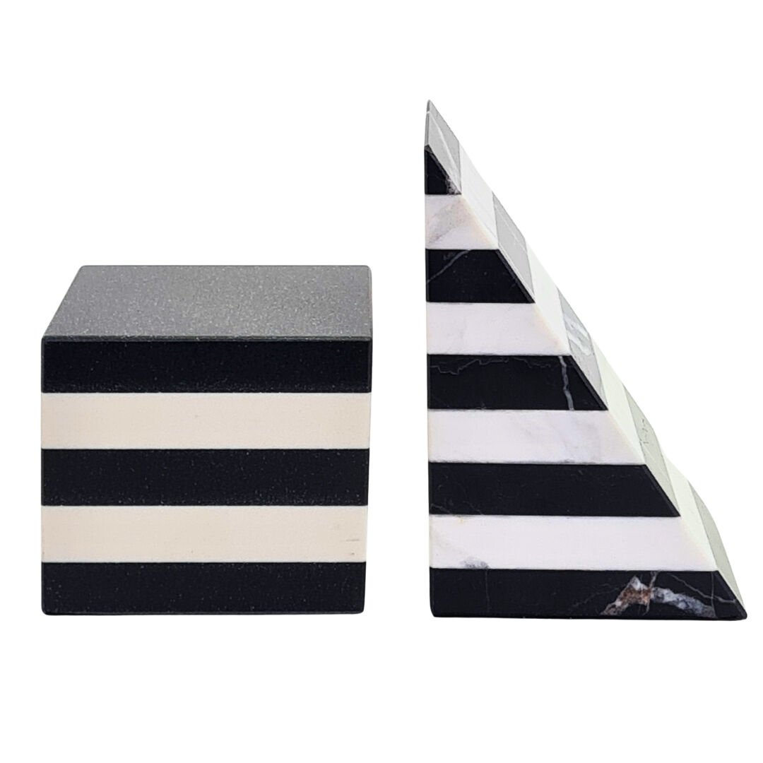 2li Set Mermer Kitap Tutucu 15x20cm