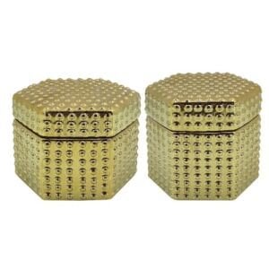 2li Set Seramik Kutu Altın 10x11cm