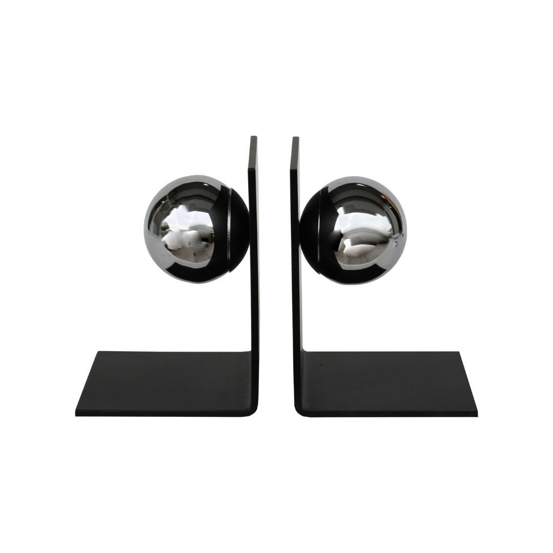 2li Set Metal Kitap Tutucu Krom 13x18cm