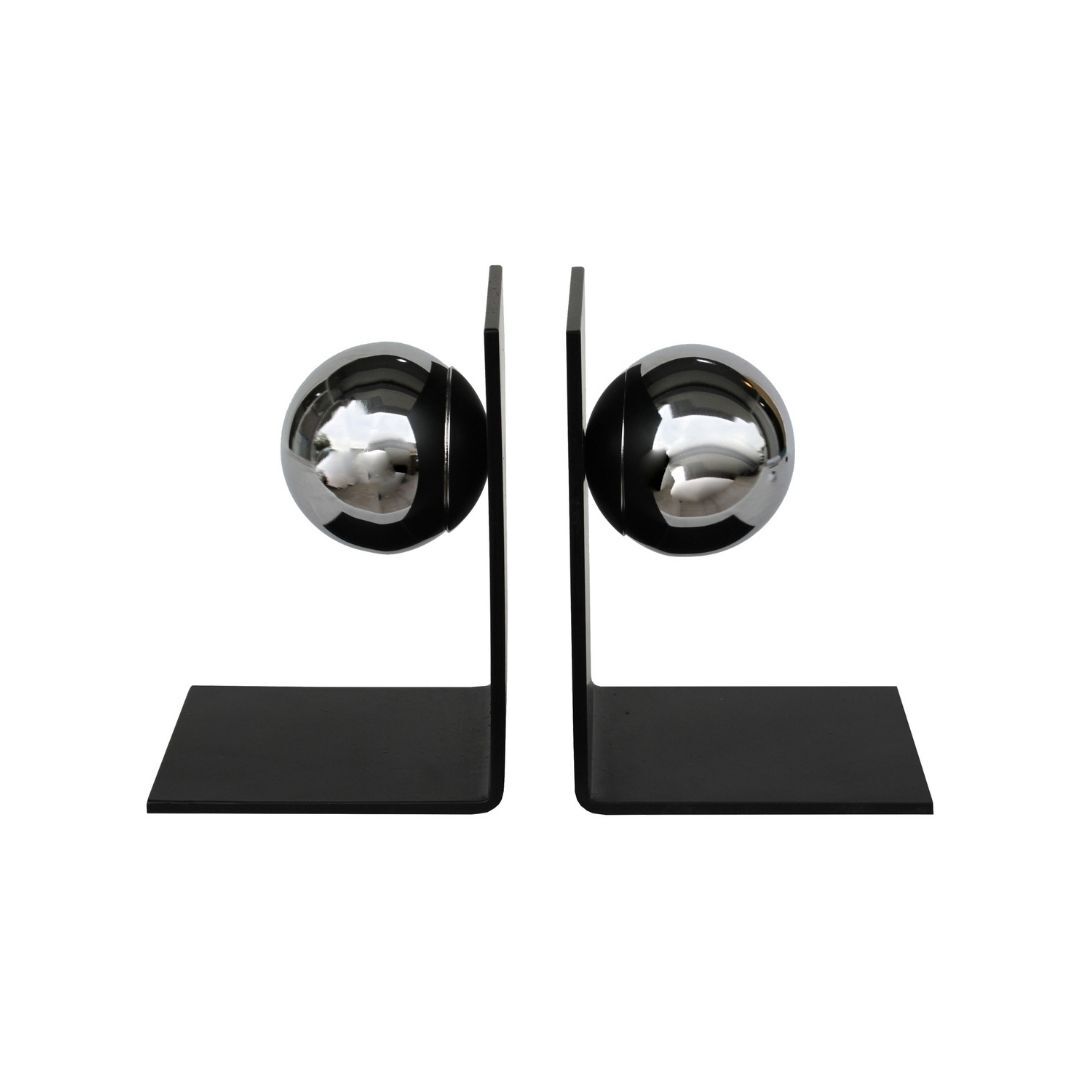 2li Set Metal Kitap Tutucu Krom 13x18cm