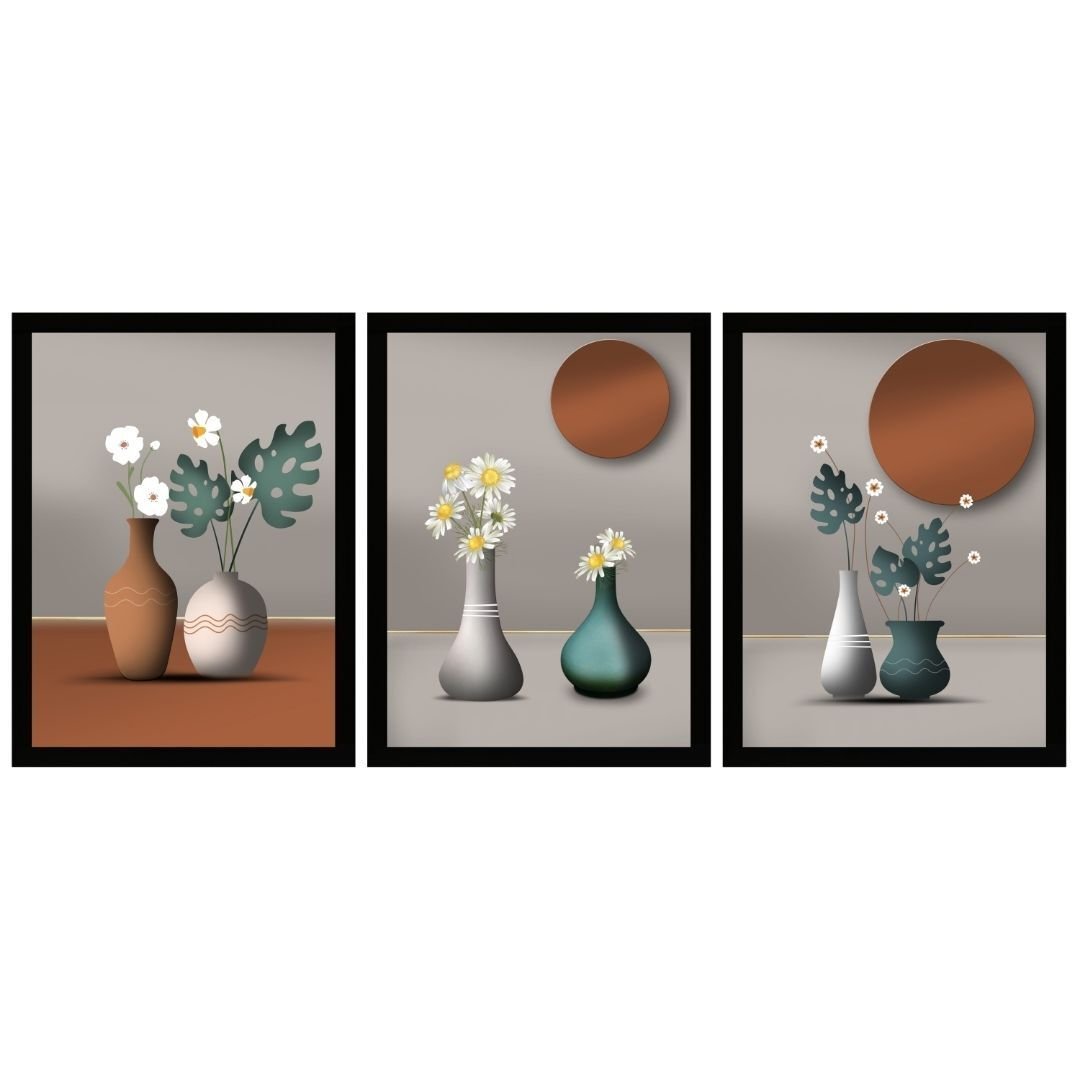 UV 3 lü Set Vazolar Tablo 80x180cm