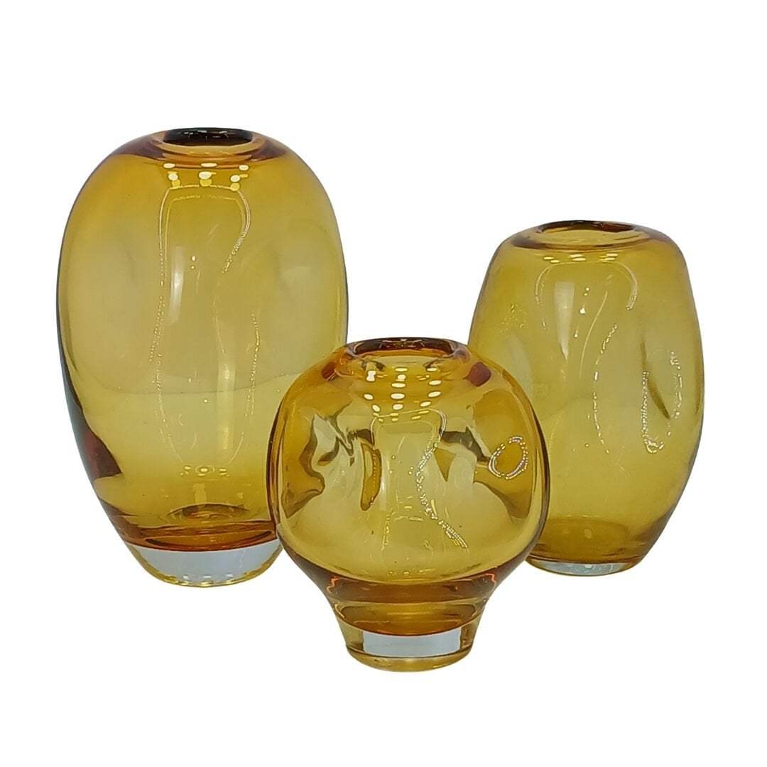 3lü Set Amorf Cam Vazo 17x30cm