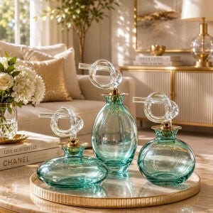 3lü Set Cam Şişe Yeşil 7x17cm