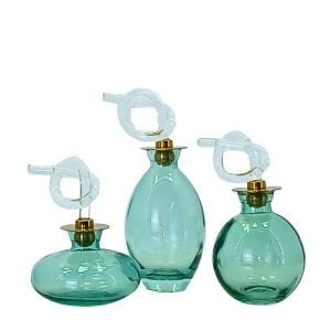 3lü Set Cam Şişe Yeşil 7x17cm