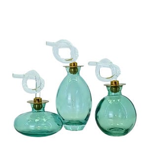 3lü Set Cam Şişe Yeşil 7x17cm