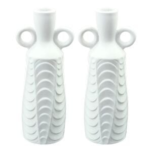 2li Set Küpeli Vazo Beyaz 11x27cm