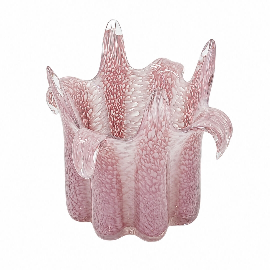 Dekoratif Cam Obje Pembe 15x18cm