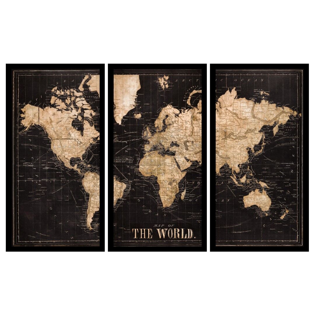 UV 3lü Set Dünya Haritası 95X150cm
