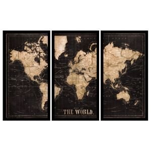 UV 3 lü Set Dünya Haritası 95X150cm