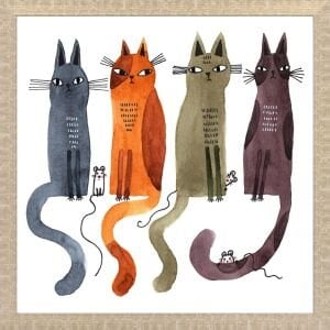 UV Kediler Tablo 60x60cm