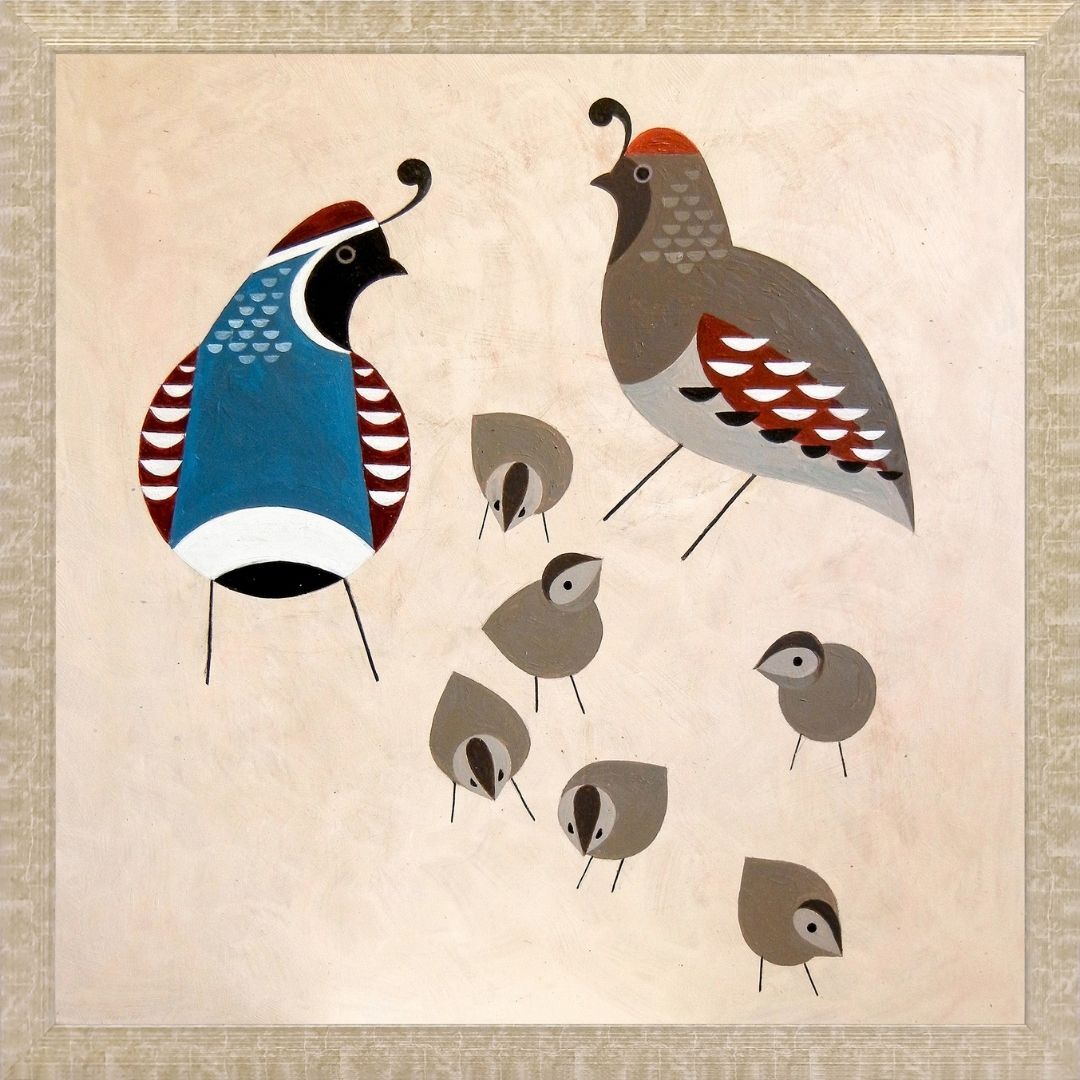 UV Kuş Ailesi Tablo 60x60cm