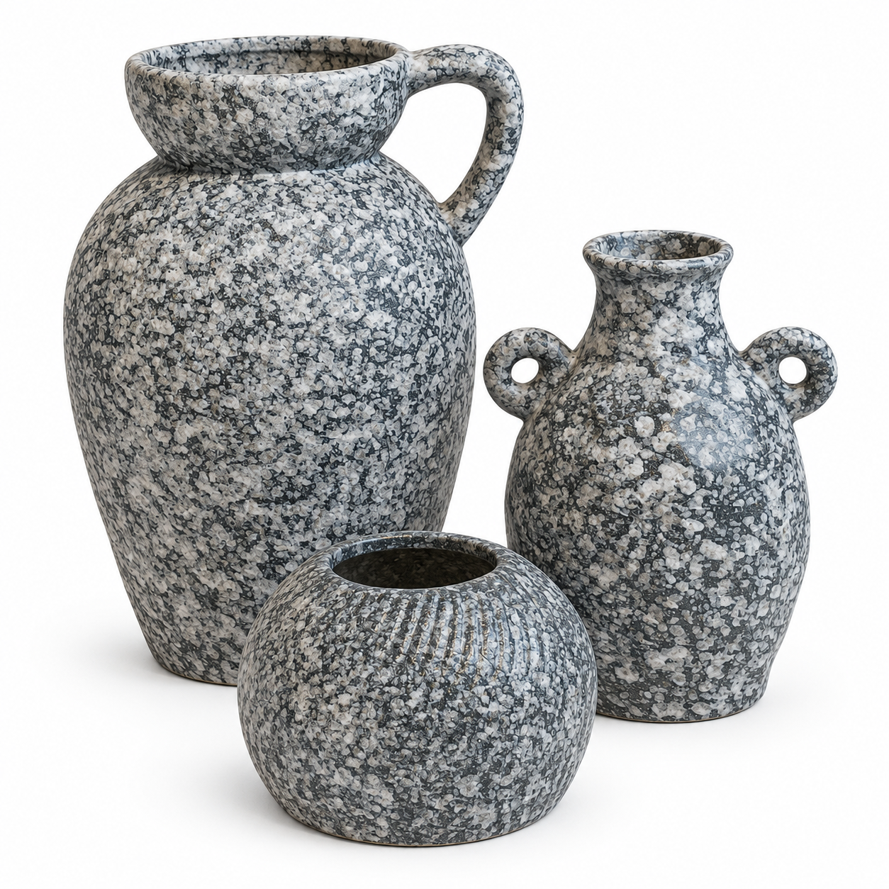 3lü Set Seramik Vazolar 14x22cm