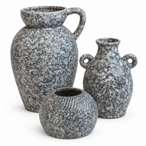 3lü Set Seramik Vazolar 14x22cm