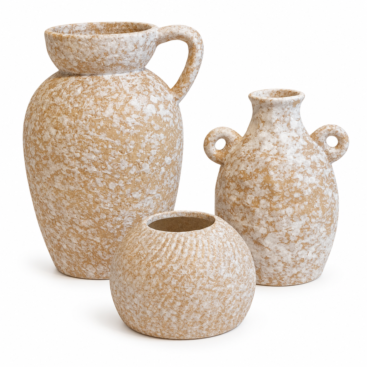 3lü Set Seramik Vazolar 14x22cm