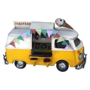 Retro Metal Minibüs Sarı 17x29cm