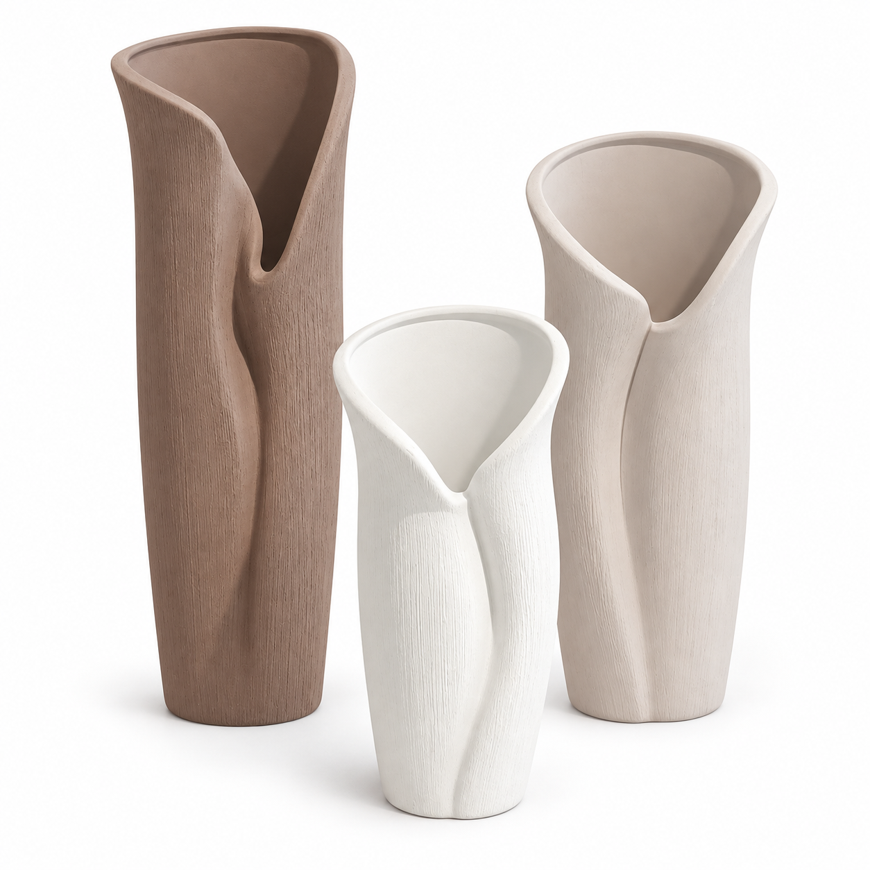 3lü Set Seramik Vazo 11x30cm