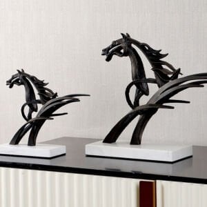 Döküm Mermer Kaideli At 21x24cm