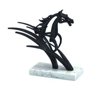 Döküm Mermer Kaideli At 21x24cm