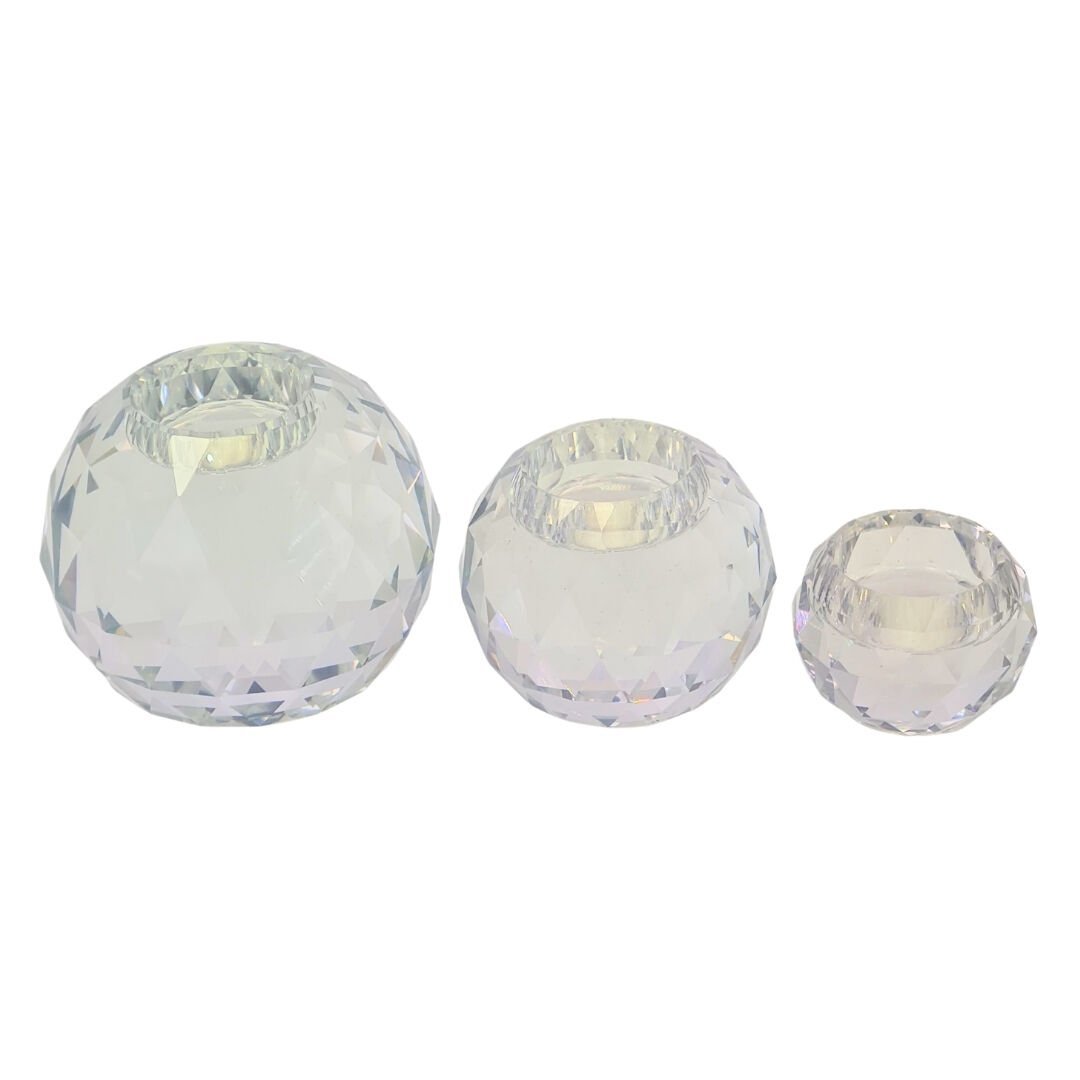 3lü Set Kristal Mumluk 10cm Ø