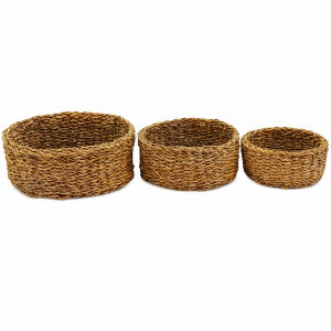 3lü Set Hasır Sepet 11x29cm