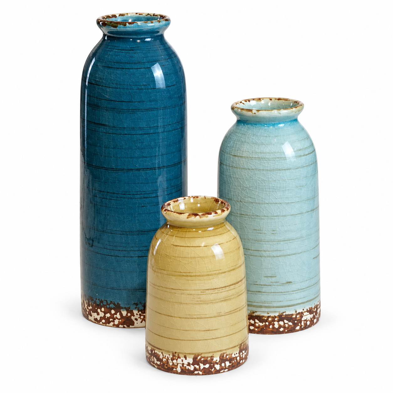 3lü Set Seramik Vazo 8x23cm