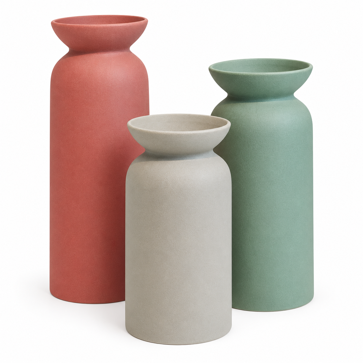 3lü Set Seramik Vazolar 9x25cm