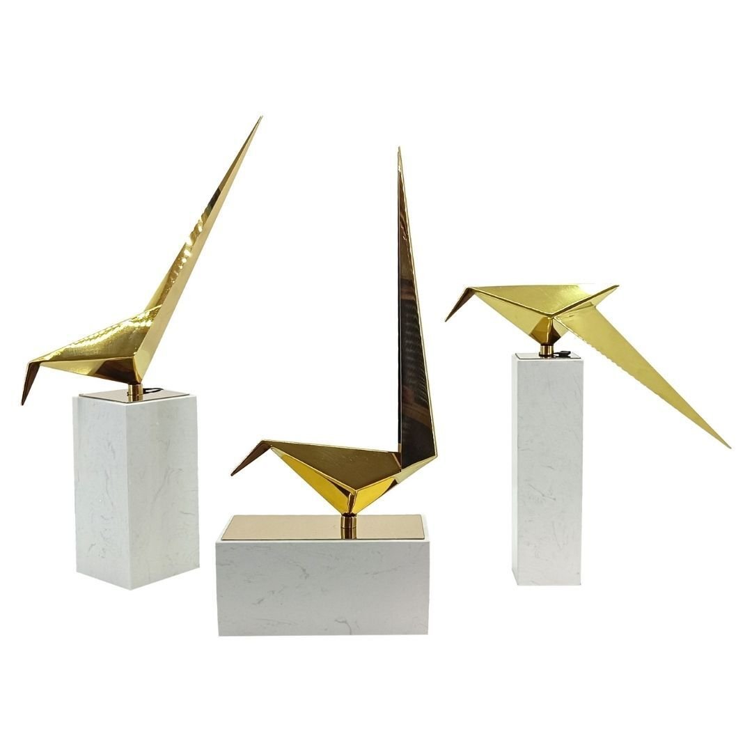 3lü Set Metal Kuşlar 18x42cm