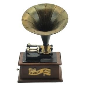 Retro Metal Gramafon Kutu 17x29cm