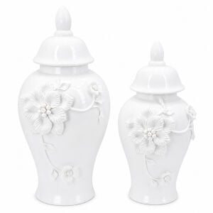 2li Set Beyaz Seramik Küp 23x47cm