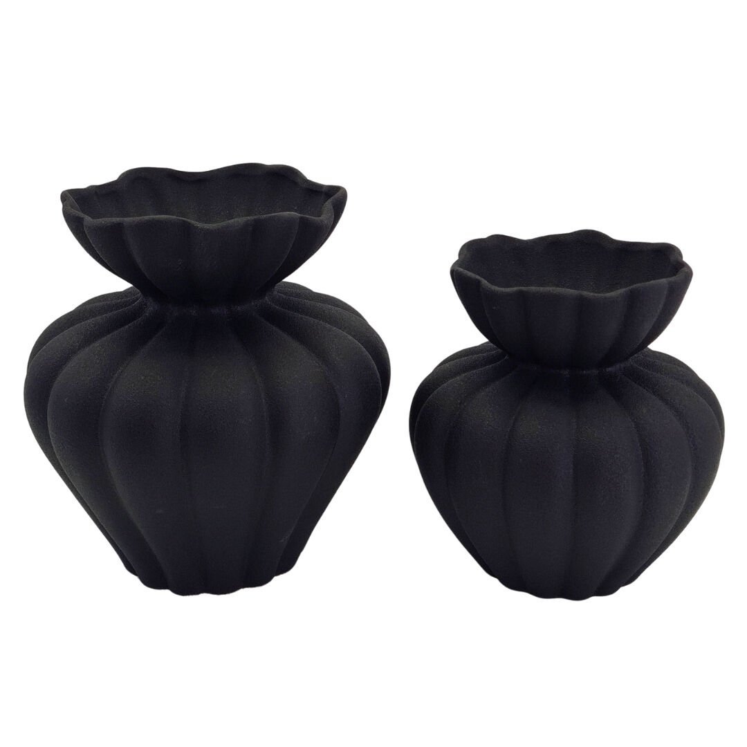 2li Set Dekoratif Vazo Siyah 21x21cm