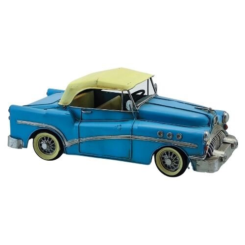 Retro Metal Araba Mavi 12x31cm