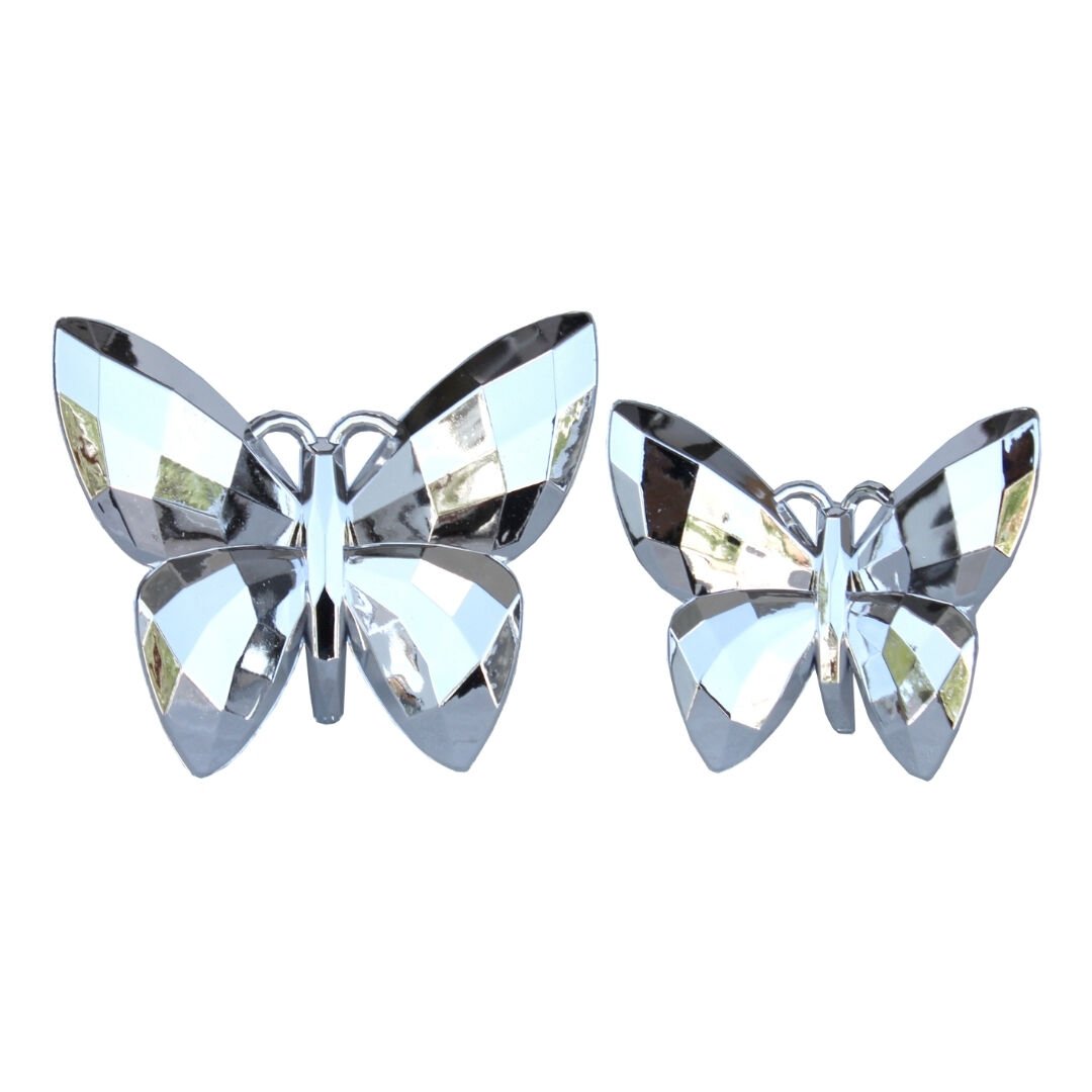 2li Set Kelebek Gümüş 11x14cm