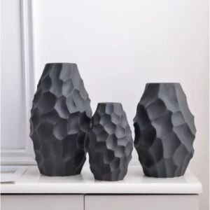 2li Set Dekoratif Vazo Siyah 17x30cm