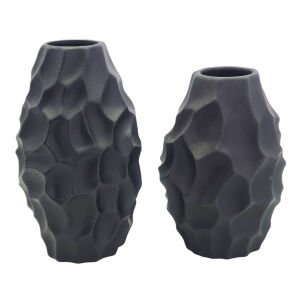2li Set Dekoratif Vazo Siyah 17x30cm