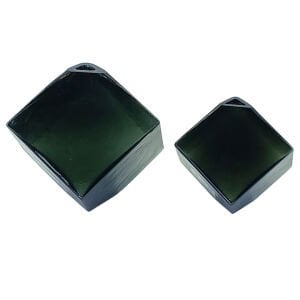 2li Set Küp Cam Obje Siyah 15x15cm