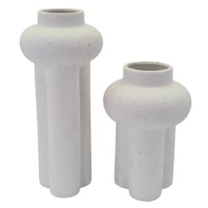 2li Set Modern Vazo Beyaz 15x33cm