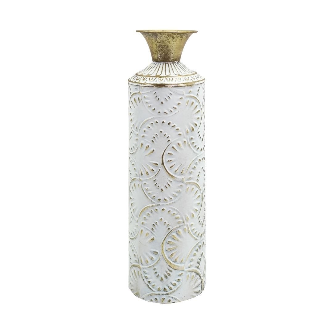 Telkari Vazo Beyaz Altın 15x55cm