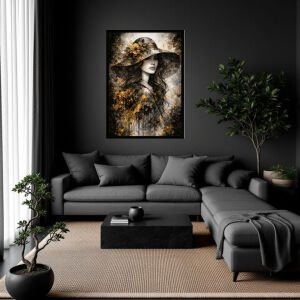 UV Çiçekli Şapkalı Kadın 75x105cm