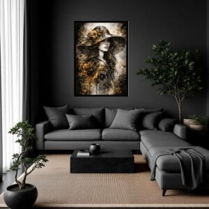UV Çiçekli Şapkalı Kadın 75x105cm