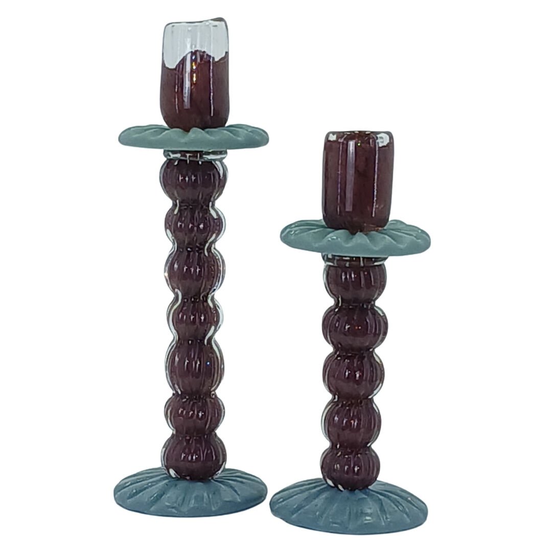 2li Set Cam Şamdan 9x27cm