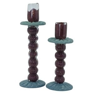 2li Set Cam Şamdan 9x27cm