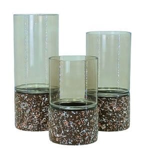 3lü Set Cam Vazo 12x31cm