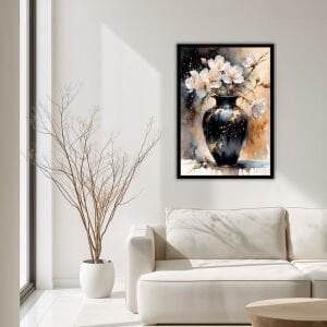 UV Vazoda Çiçekler Tablo 75x105cm