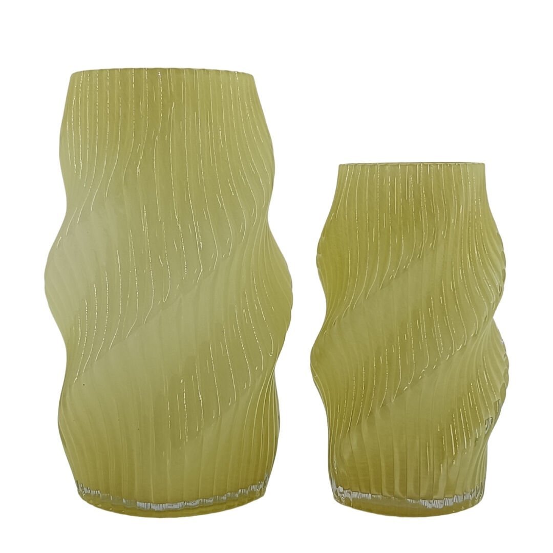 2li Set Krem Cam Vazo 15x28cm