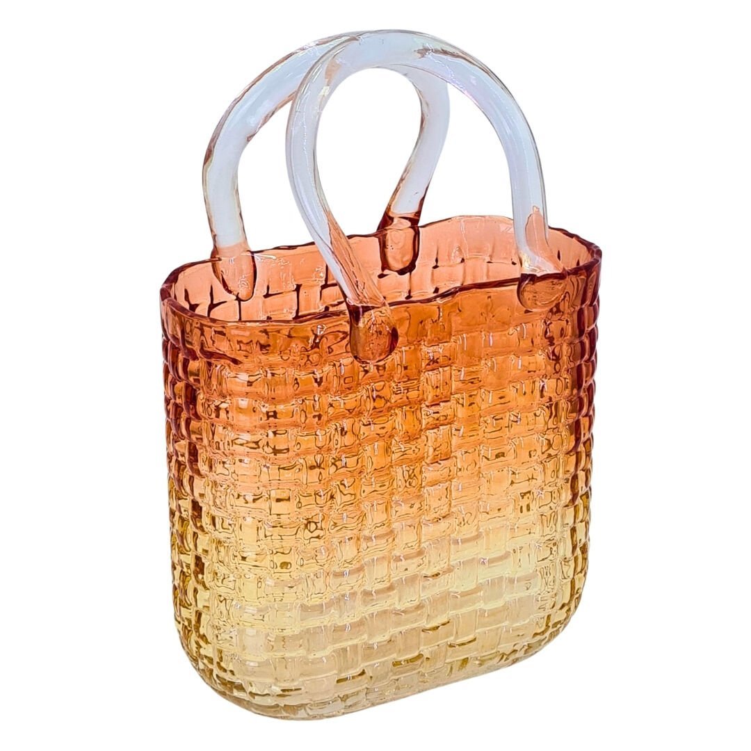 Desenli Çanta Cam Vazo 19x29