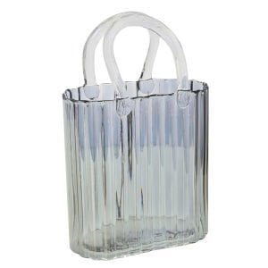 Çizgili Çanta Cam Vazo 18x28